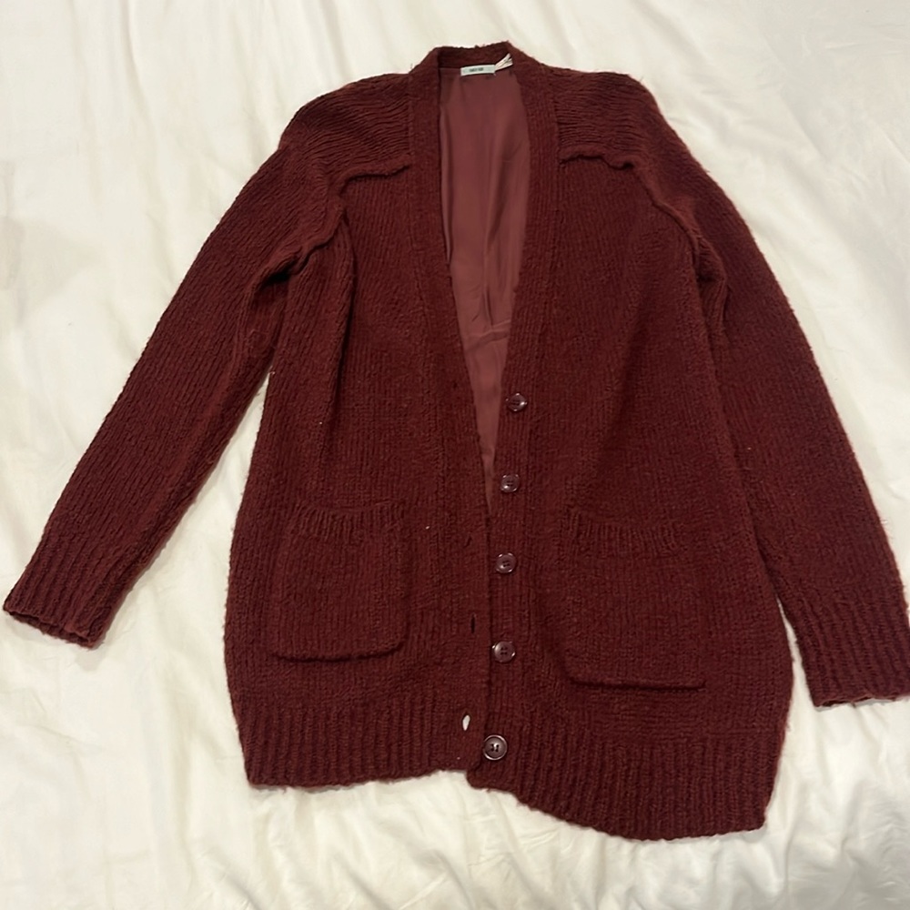 Maroon cardigan